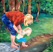 Bach. Öl auf Lw, 60x60 cm. 2021