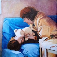 Kakao. Öl auf Lw, 50 x 50 cm. 2021