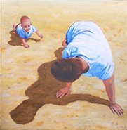 Sand. Öl auf Lw, 40 x 40 cm 2021