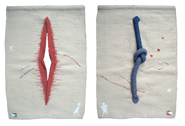Rot + Blau á 70x50cm